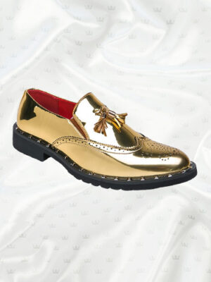 Mocassin doré à gland pour homme